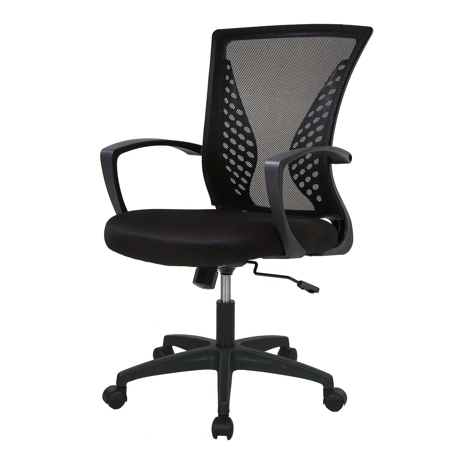 Home Office Chair, Mid Back Computer Swivel Lumbar Support Adjustable Desk Task Computer, Ergonomic Comfort Mesh Chair With Armrests