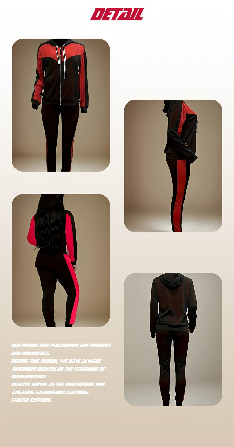 2025 Red & Black Camo Hoodie Set | Women&