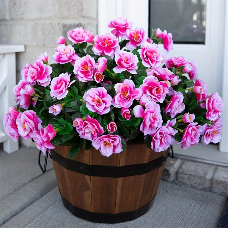 4pcs UV-Resistant Camellias Artificial Flowers, Lifelike Faux Camellia Plant for Home Decor