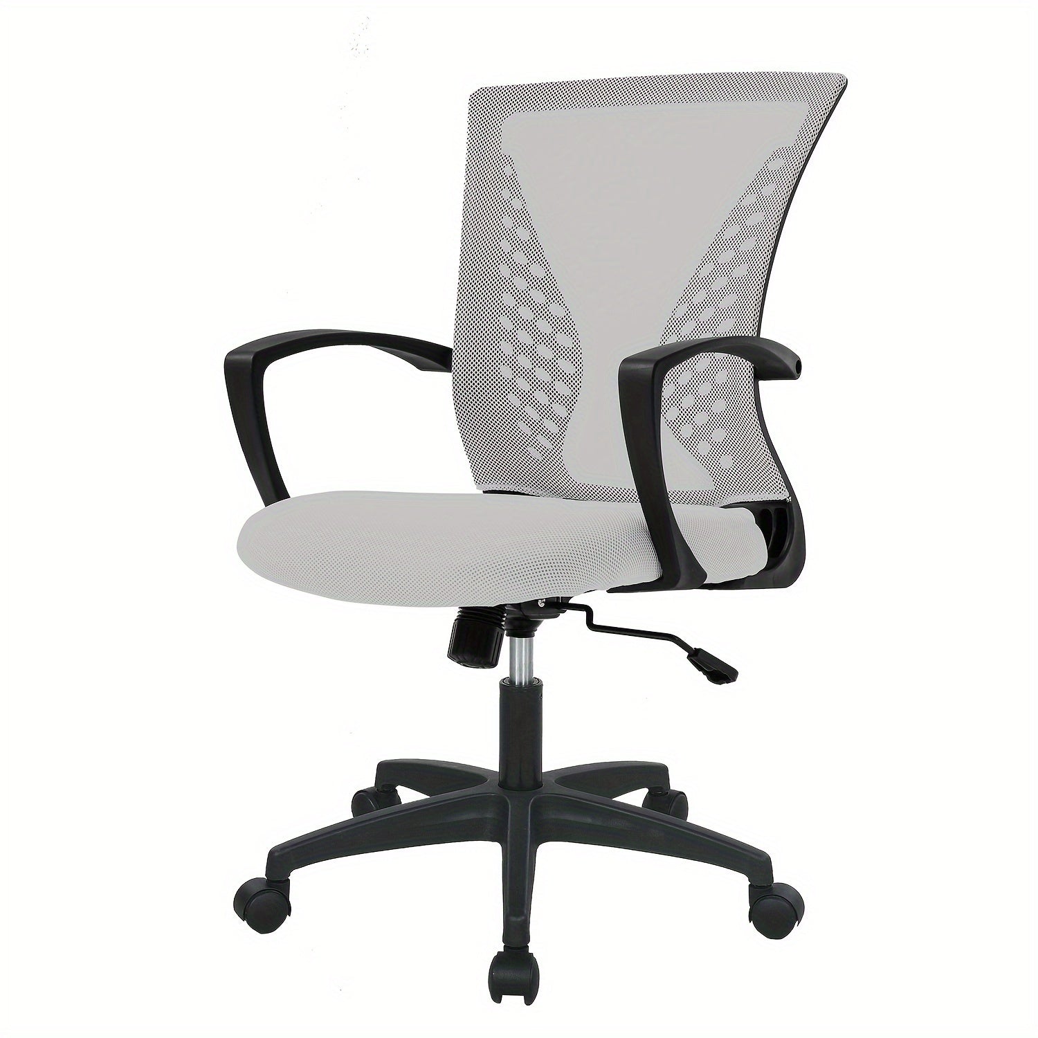 Home Office Chair, Mid Back Computer Swivel Lumbar Support Adjustable Desk Task Computer, Ergonomic Comfort Mesh Chair With Armrests