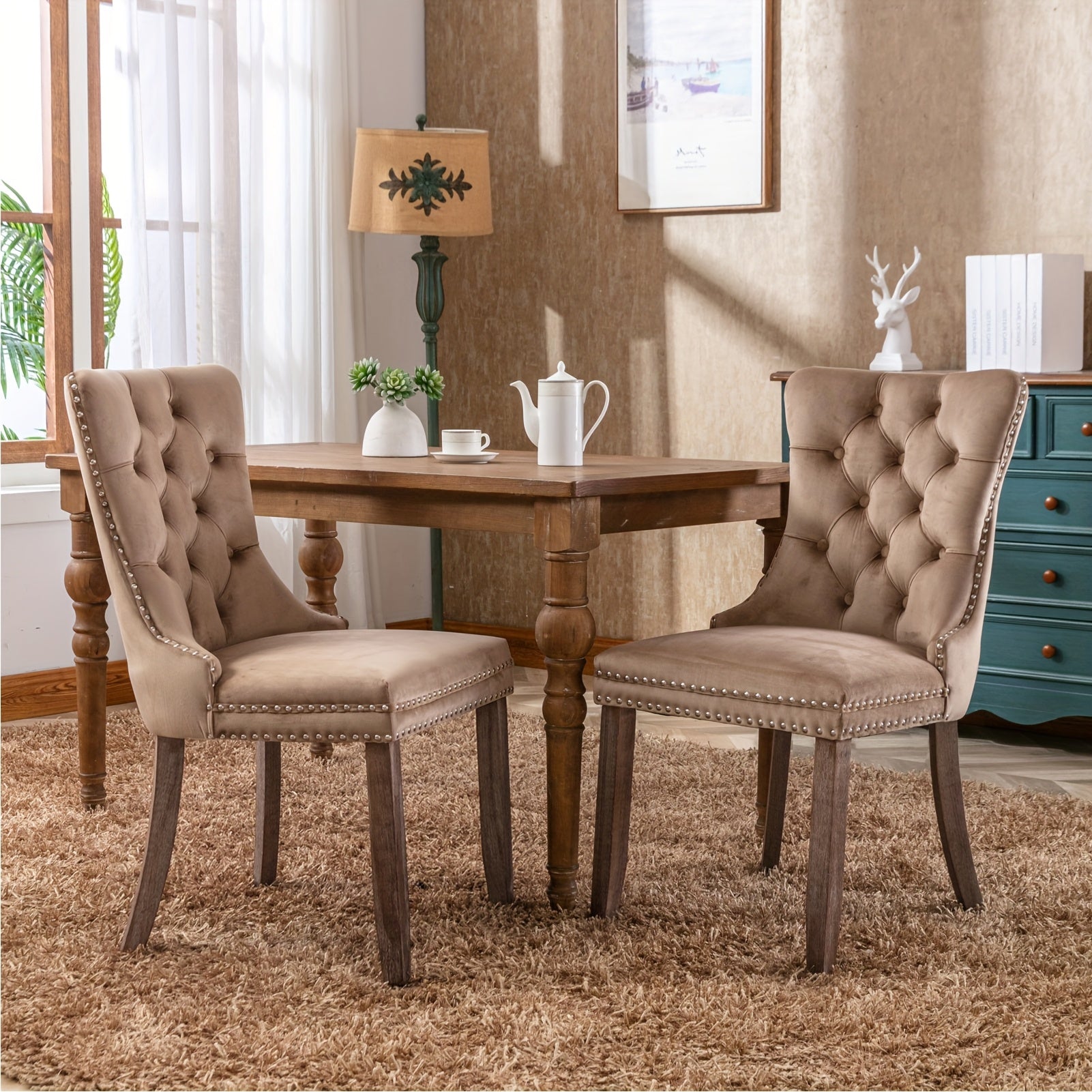 Upholstered Dining Room Chairs, Two-piece Set