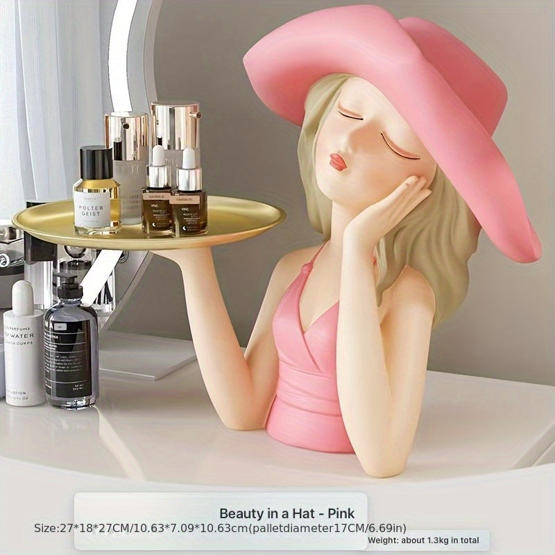 A Pretty Hat Girl Resin Tray for Your Contemporary Minimalist House