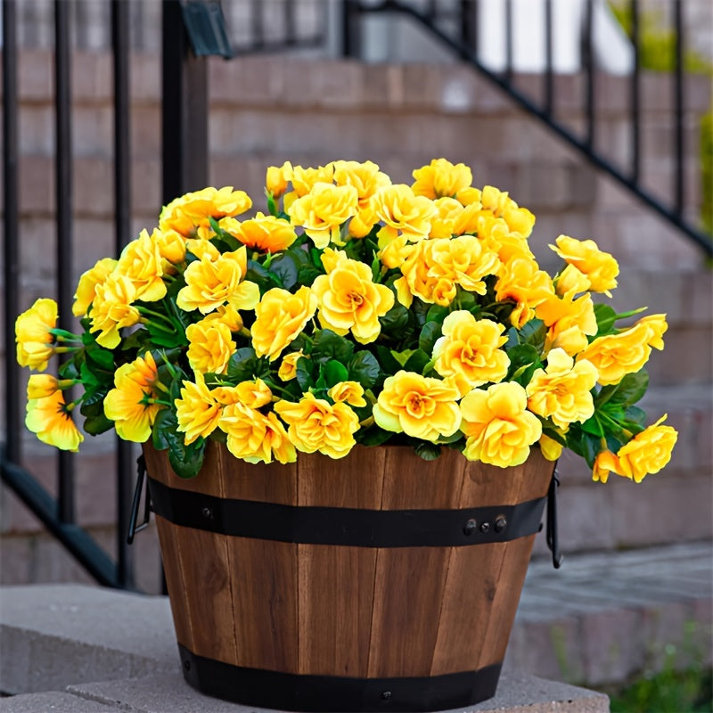 4pcs UV-Resistant Camellias Artificial Flowers, Lifelike Faux Camellia Plant for Home Decor