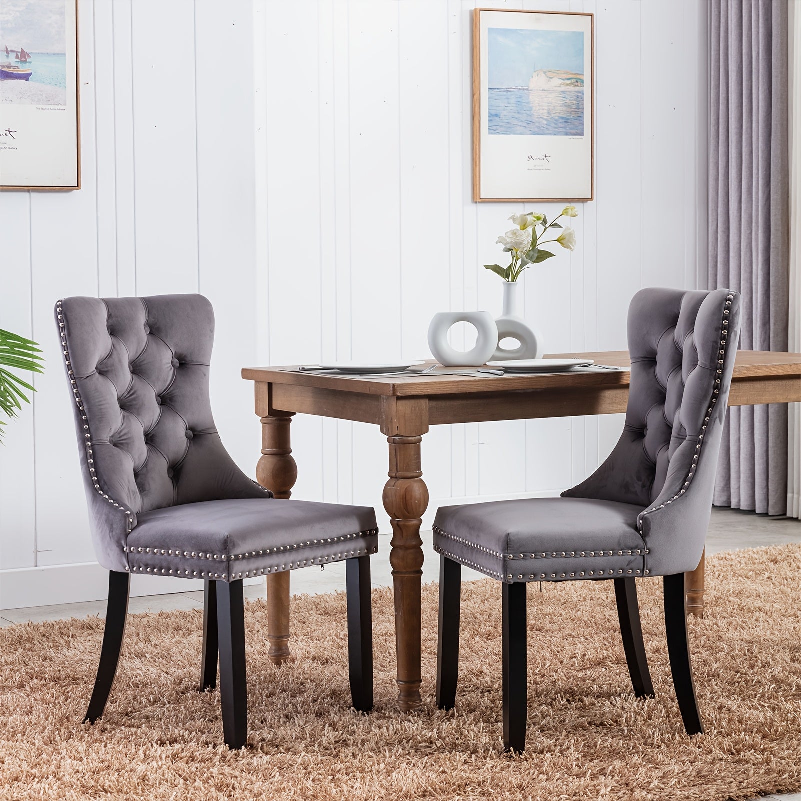 Upholstered Dining Room Chairs, Two-piece Set