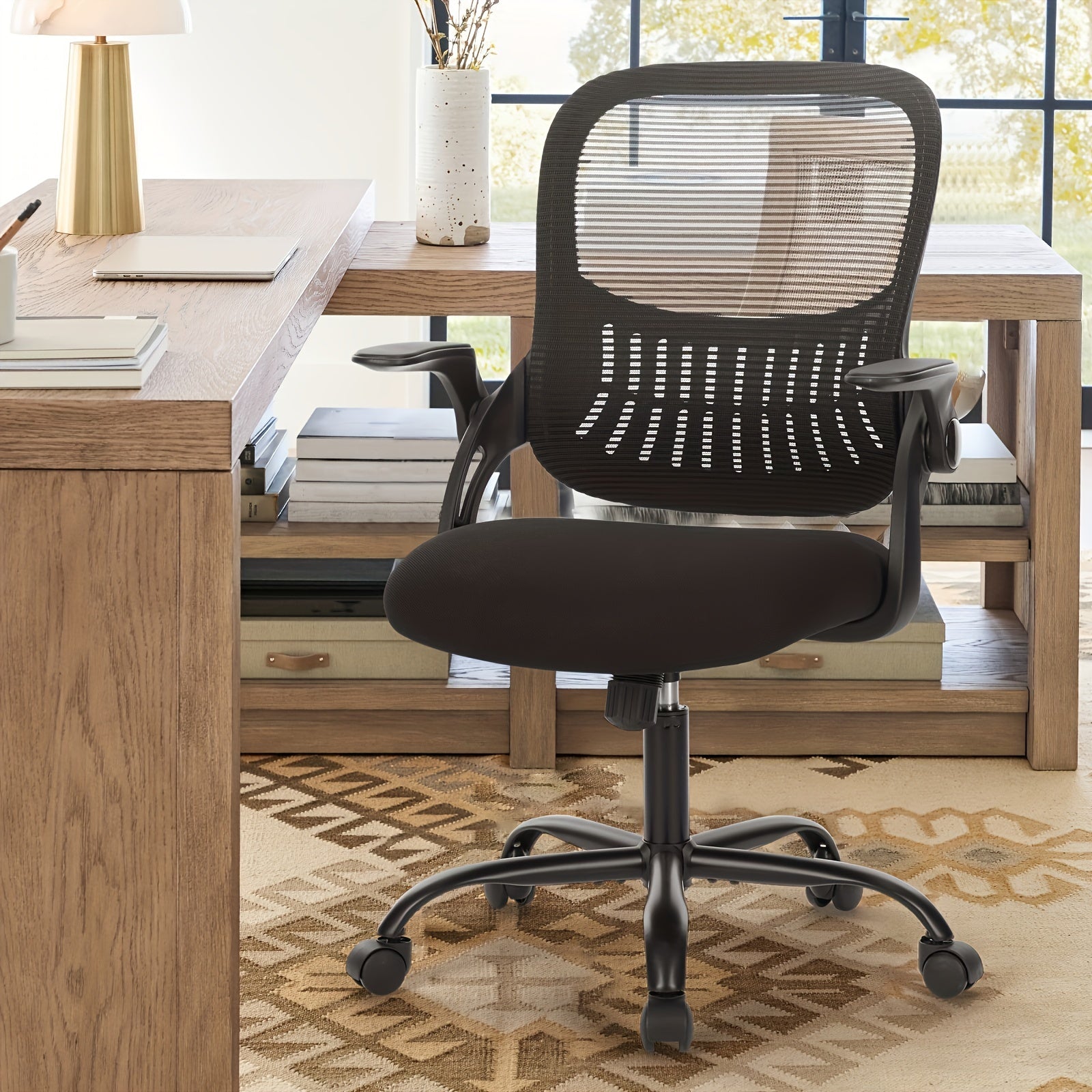 Office Computer Desk Chair, Ergonomic Mid-Back Mesh Rolling Work Swivel Task Chairs with Comfortable Lumbar Support