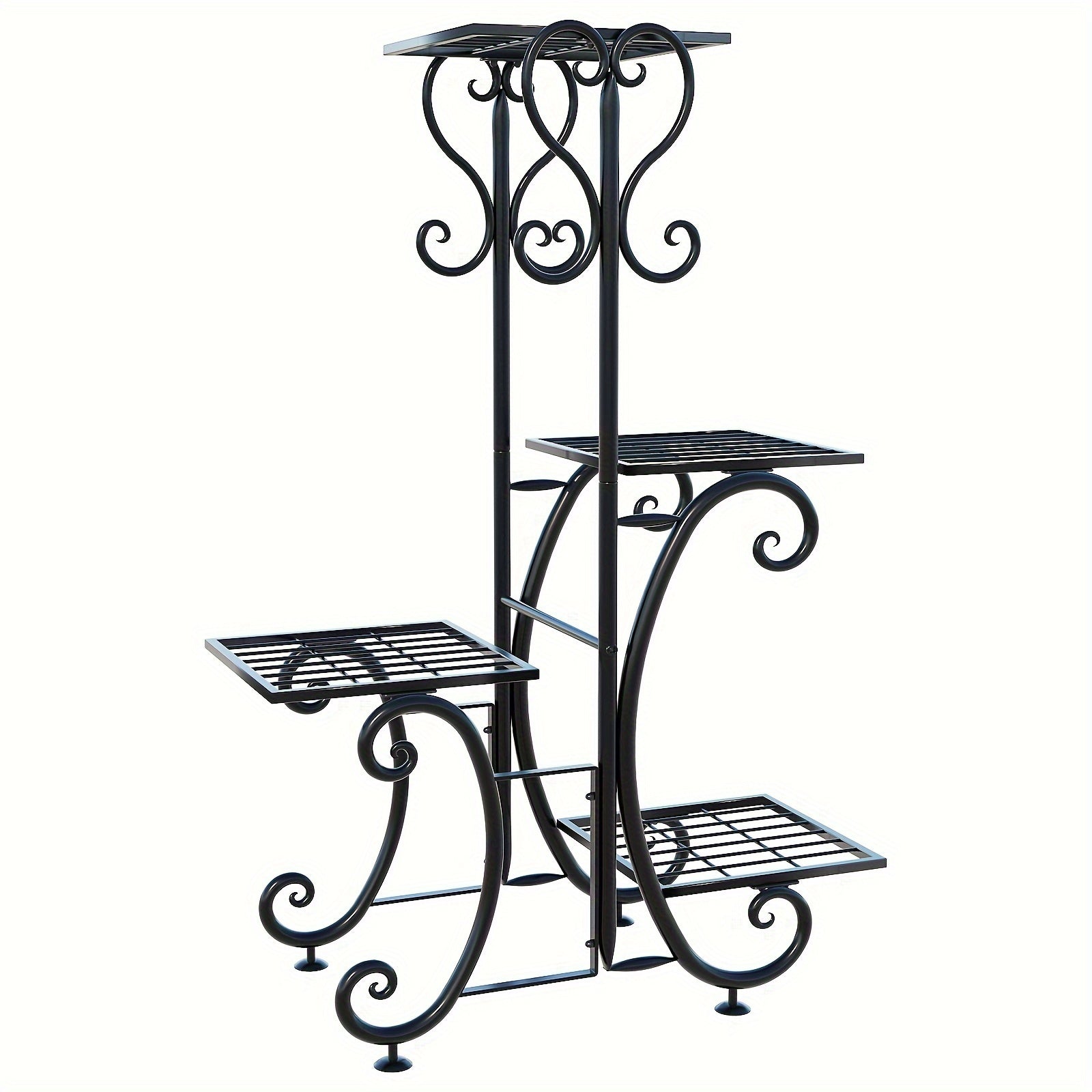4 Tier Metal Plant Shelf, Plant Stand Indoor Outdoor Flower Pot Holder Display Racks