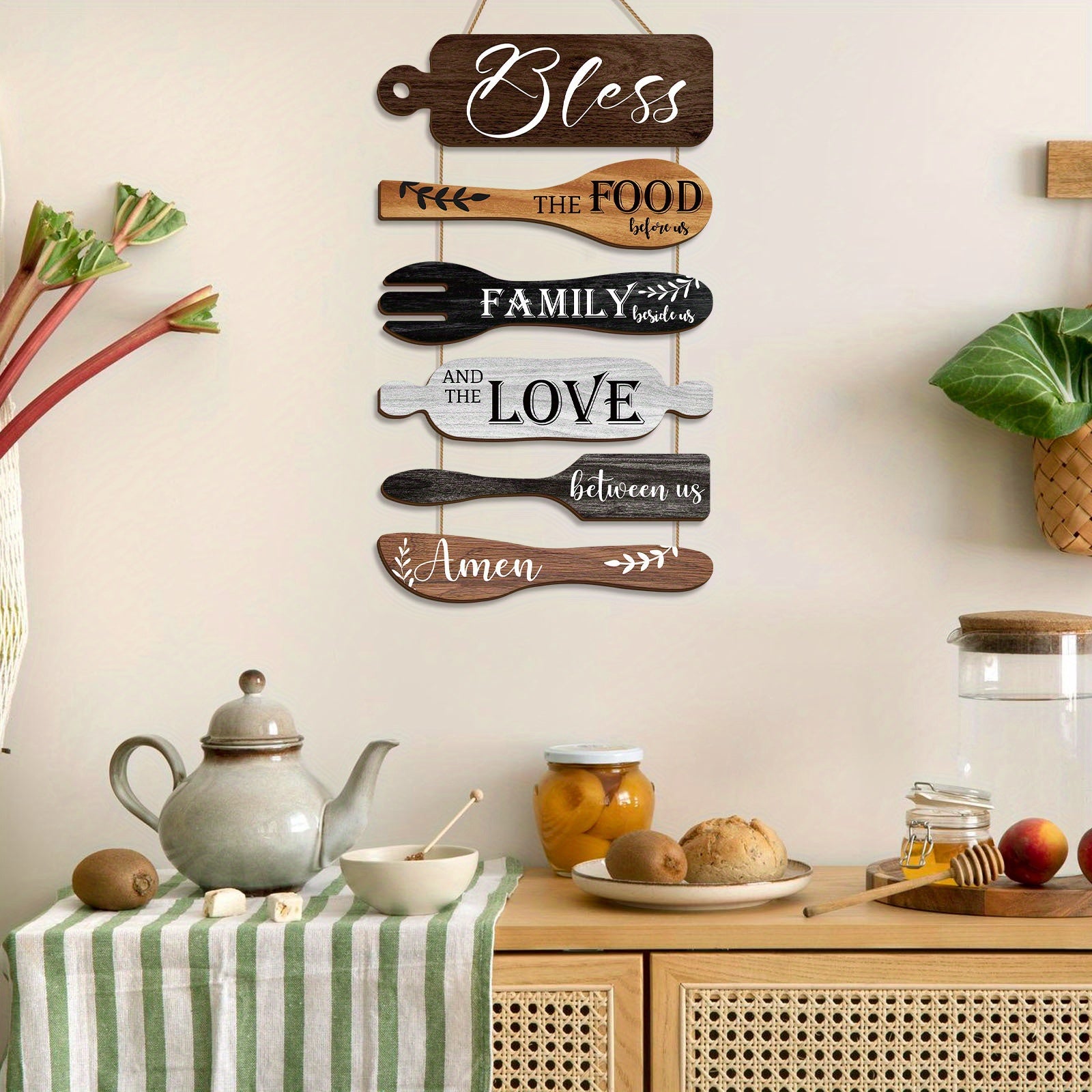 Kitchen Decoration Retro Chic Wooden Blessing Signs