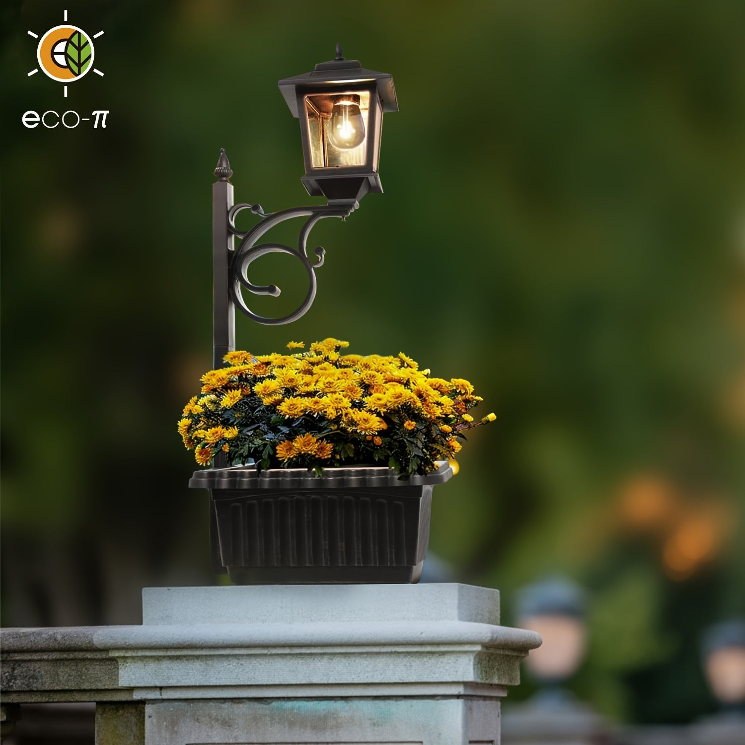 1pc High-Quality Solar-Powered Garden Street Lamp with Flower Pot - Large, Decorative Black Metal Light with Solar Charging, 1500mAh Battery, Outdoor Solar Lights for Garden, Pathway, Yard, Patio