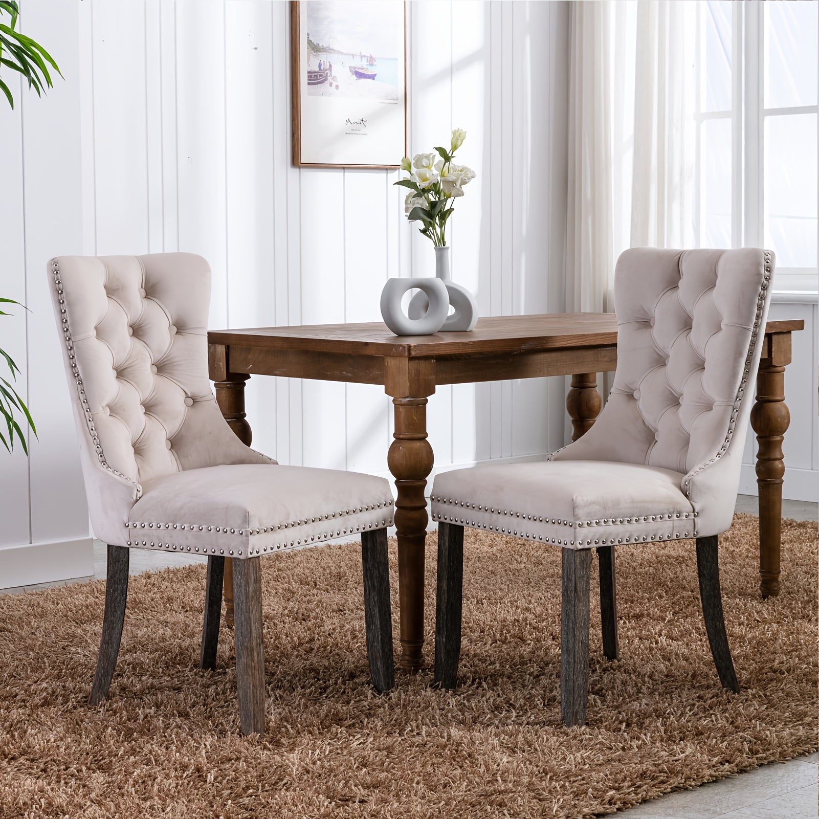 Upholstered Dining Room Chairs, Two-piece Set