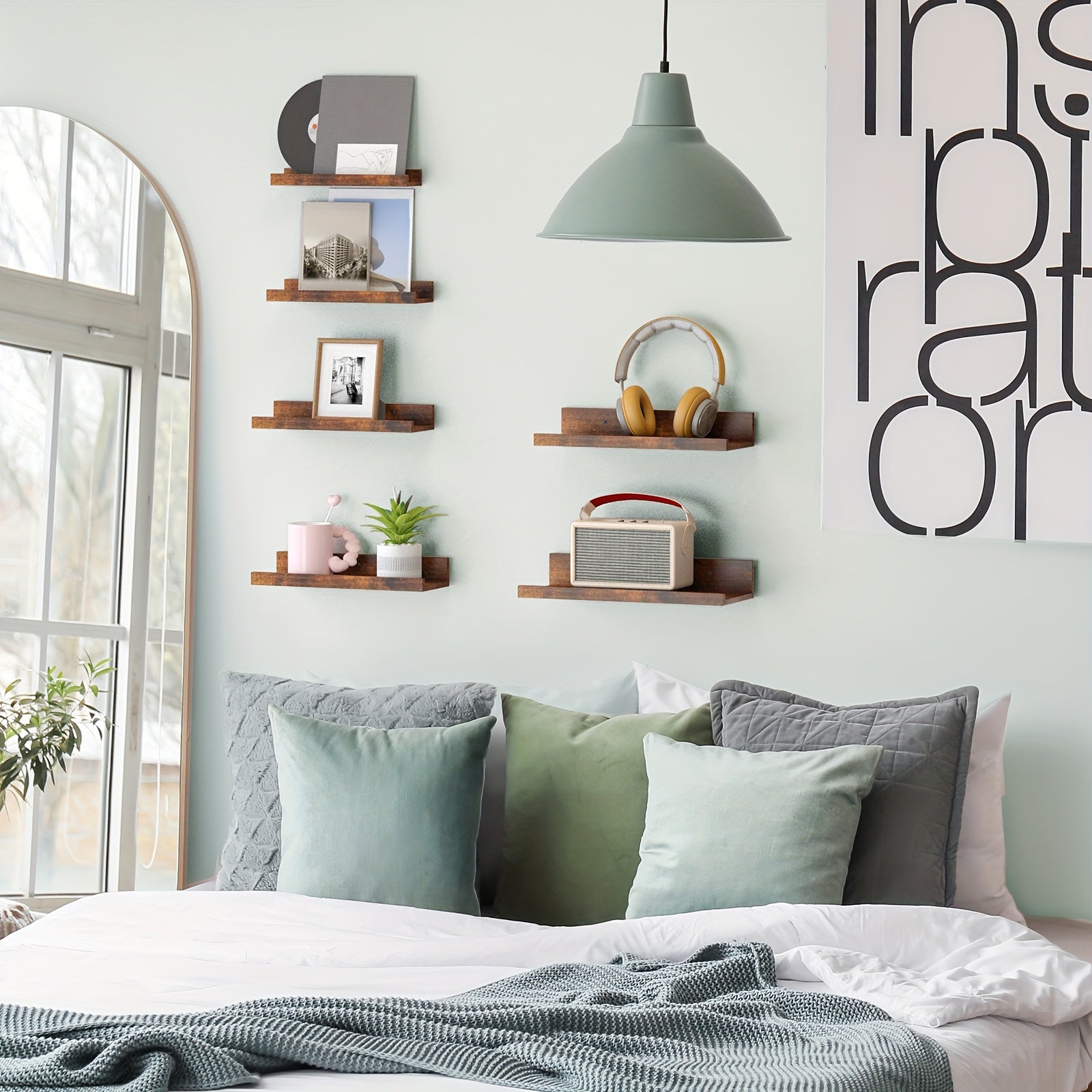 6pcs Floating Shelves, 6 Different Size, Wall Mounted Shelves For Home Decor