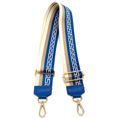 Jacquard Shoulder Strap - Greek Key Design - Made In Italy