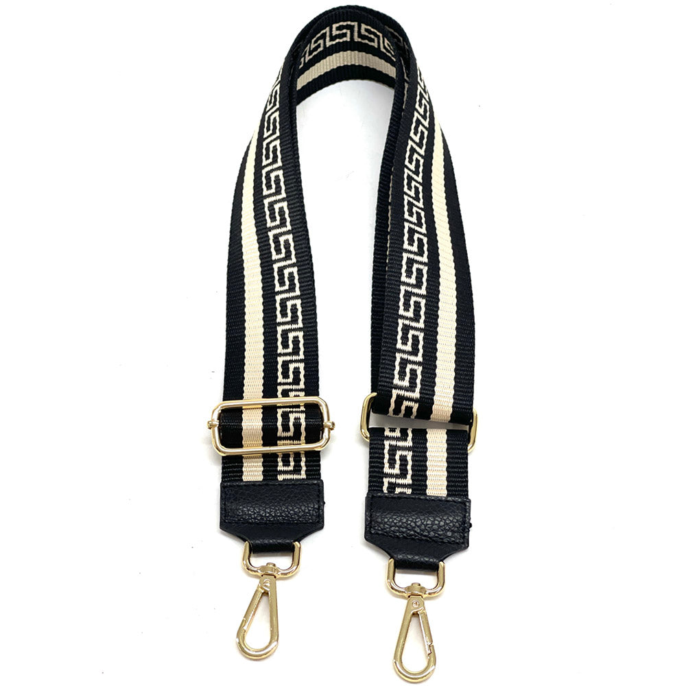 Jacquard Shoulder Strap - Greek Key Design - Made In Italy