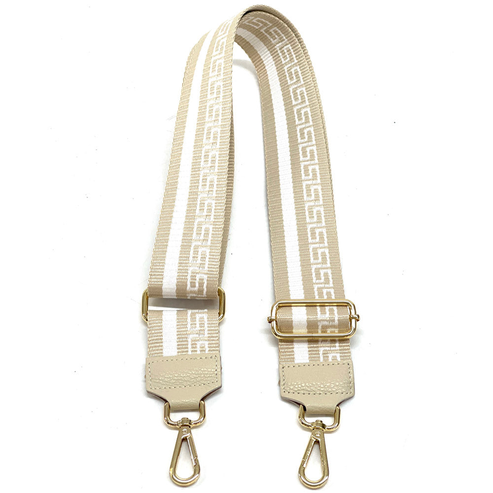 Jacquard Shoulder Strap - Greek Key Design - Made In Italy