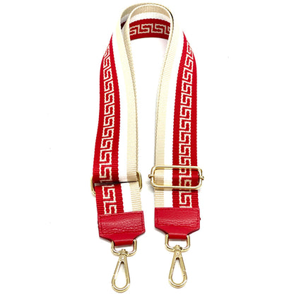 Jacquard Shoulder Strap - Greek Key Design - Made In Italy