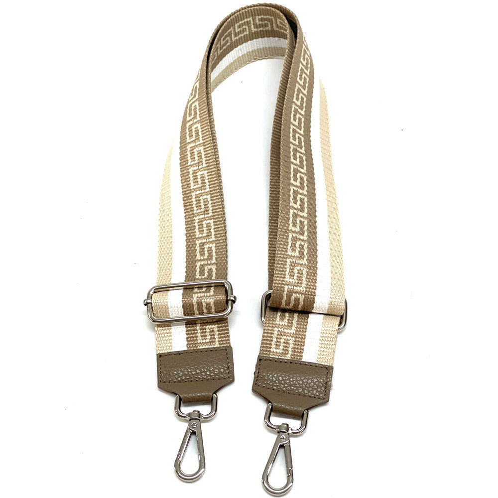 Jacquard Shoulder Strap - Greek Key Design - Made In Italy