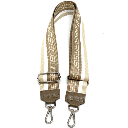 Jacquard Shoulder Strap - Greek Key Design - Made In Italy