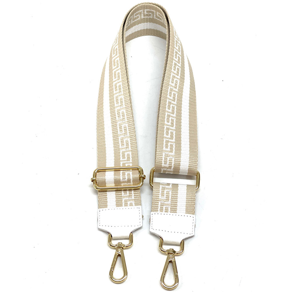 Jacquard Shoulder Strap - Greek Key Design - Made In Italy