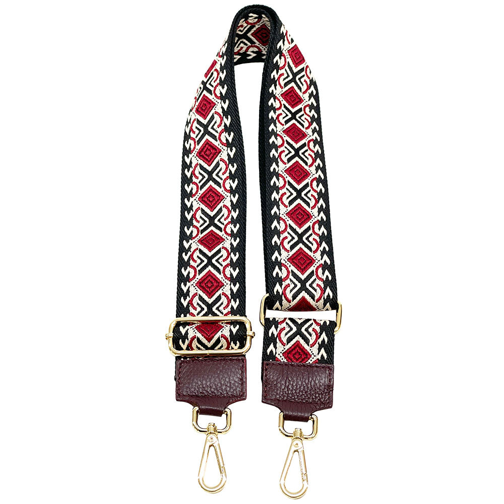 Jacquard Shoulder Strap - Tribal-Inspired Design - Made In Italy