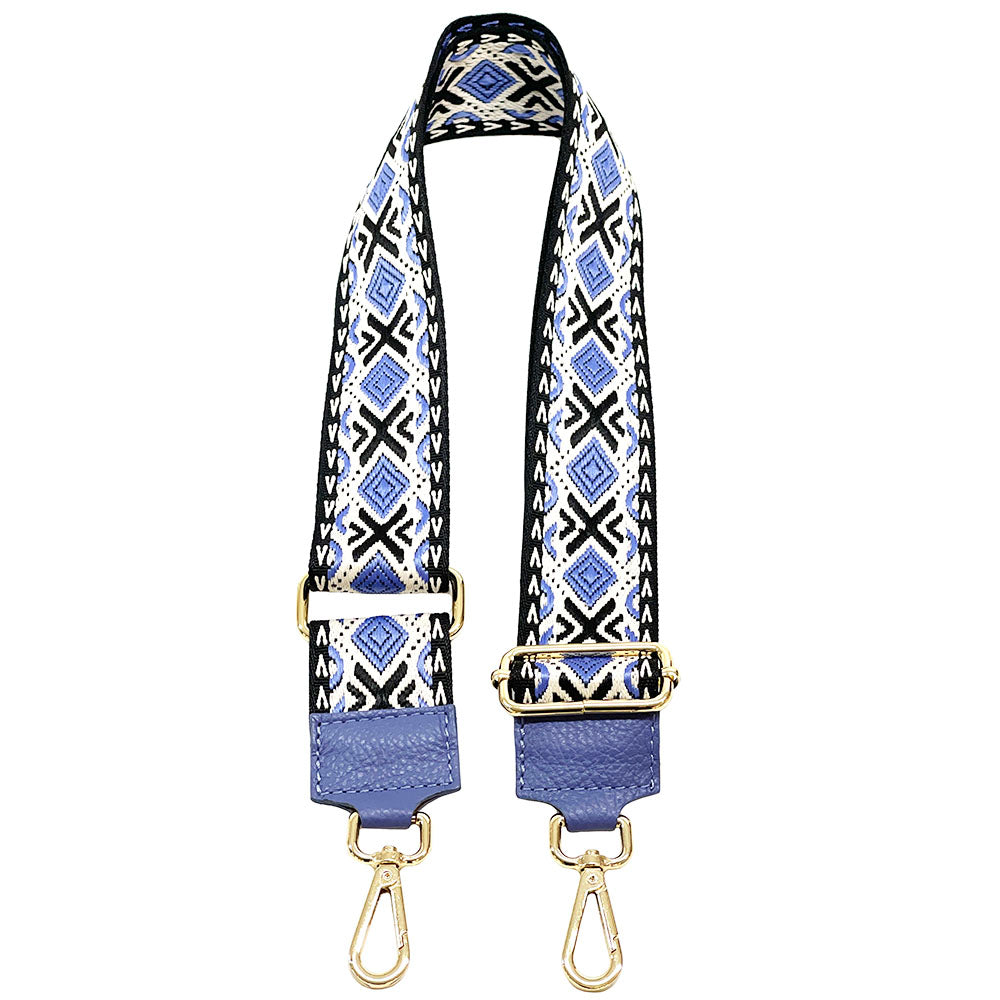Jacquard Shoulder Strap - Tribal-Inspired Design - Made In Italy