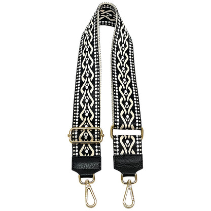 Jacquard Shoulder Strap - Tribal-Inspired Design - Made In Italy