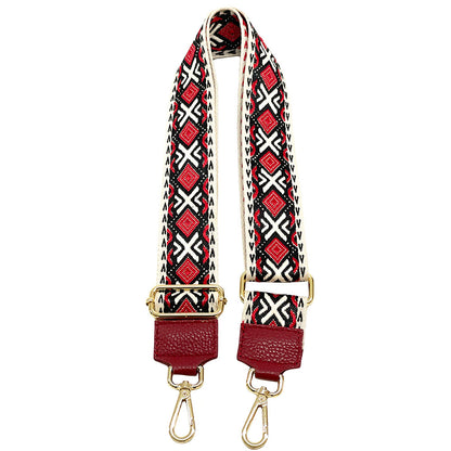 Jacquard Shoulder Strap - Tribal-Inspired Design - Made In Italy