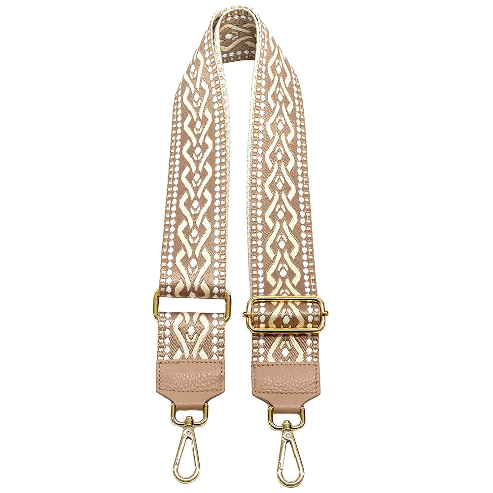 Jacquard Shoulder Strap - Tribal-Inspired Design - Made In Italy