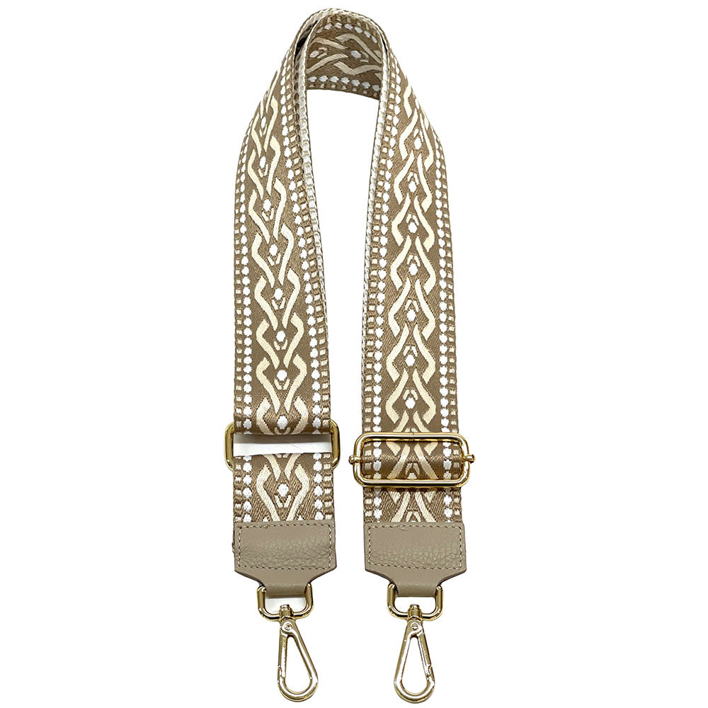 Jacquard Shoulder Strap - Tribal-Inspired Design - Made In Italy