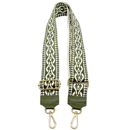 Jacquard Shoulder Strap - Tribal-Inspired Design - Made In Italy