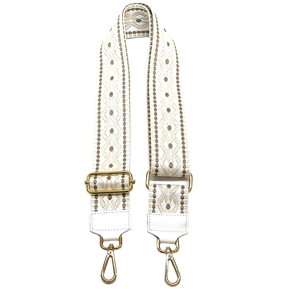 Jacquard Shoulder Strap - Tribal-Inspired Design - Made In Italy