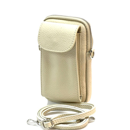 Elettra Leather phone holder - Made In Italy