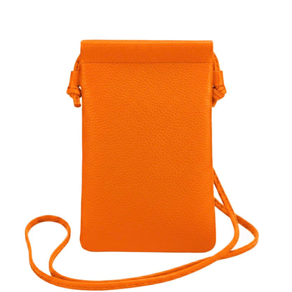 Perla Cow Leather Phone Crossbody Bag - Made In Italy