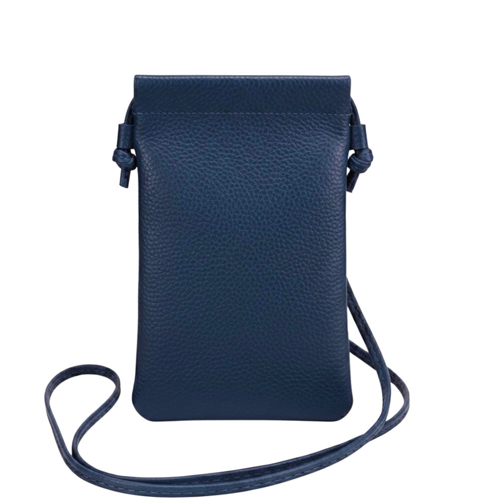 Perla Cow Leather Phone Crossbody Bag - Made In Italy