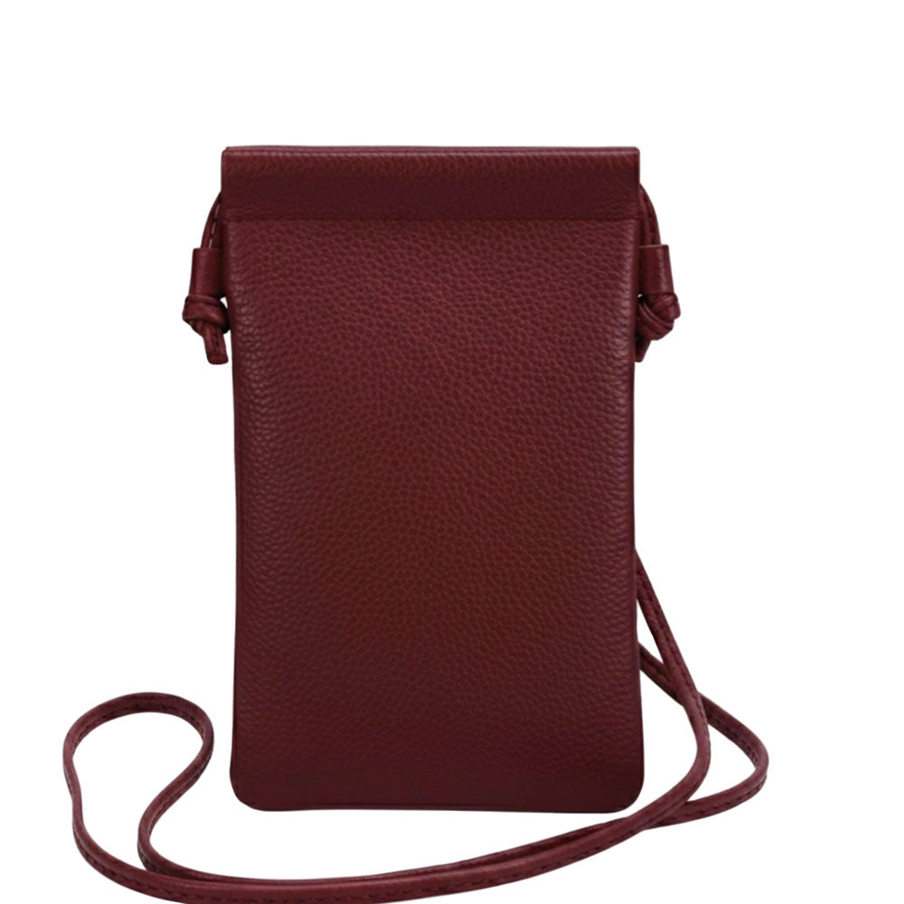 Perla Cow Leather Phone Crossbody Bag - Made In Italy