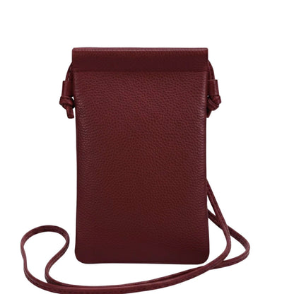 Perla Cow Leather Phone Crossbody Bag - Made In Italy