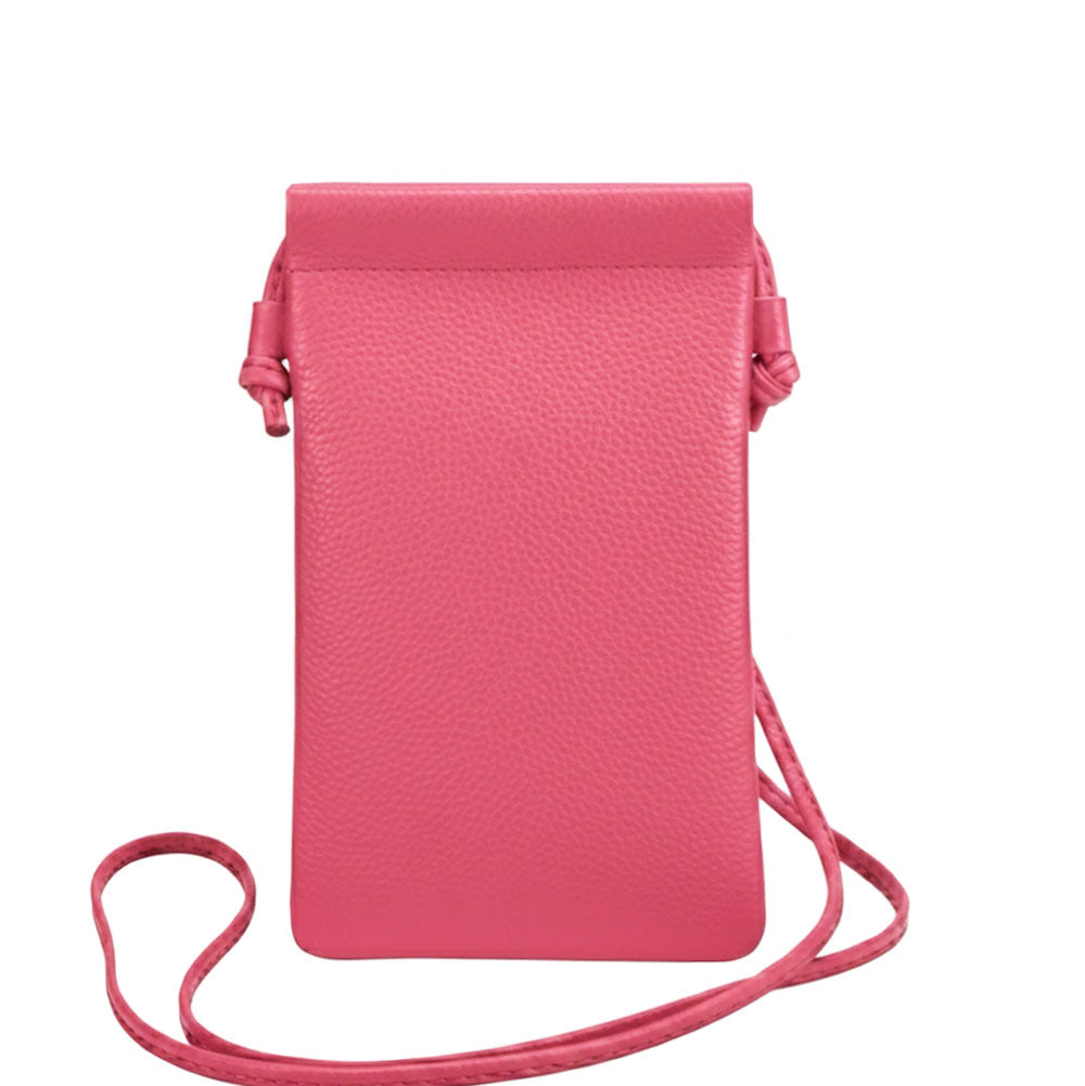 Perla Cow Leather Phone Crossbody Bag - Made In Italy