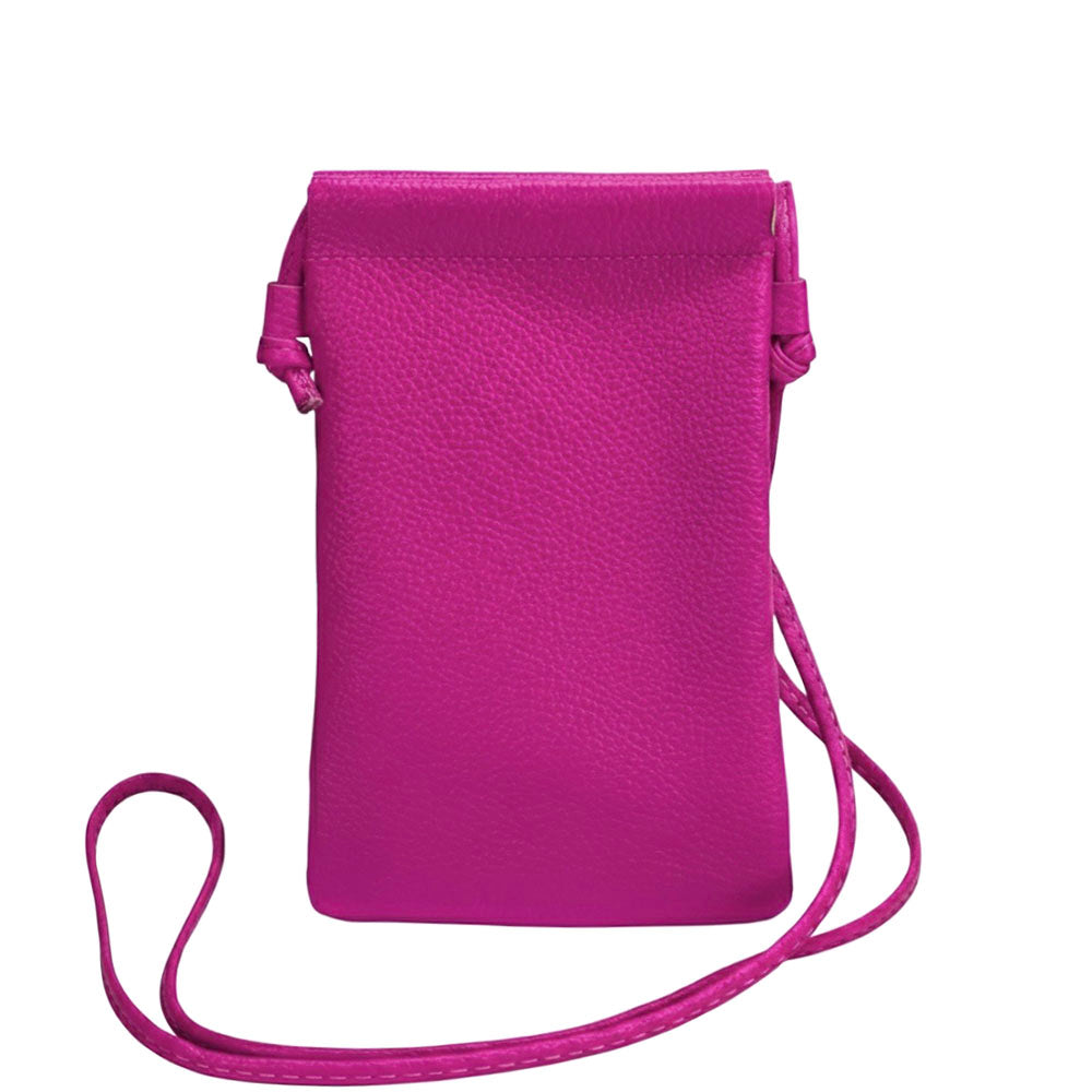 Perla Cow Leather Phone Crossbody Bag - Made In Italy