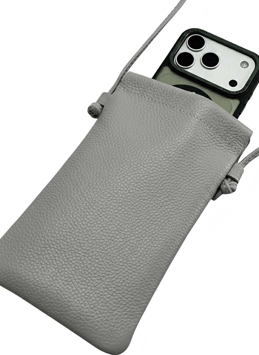 Perla Cow Leather Phone Crossbody Bag - Made In Italy