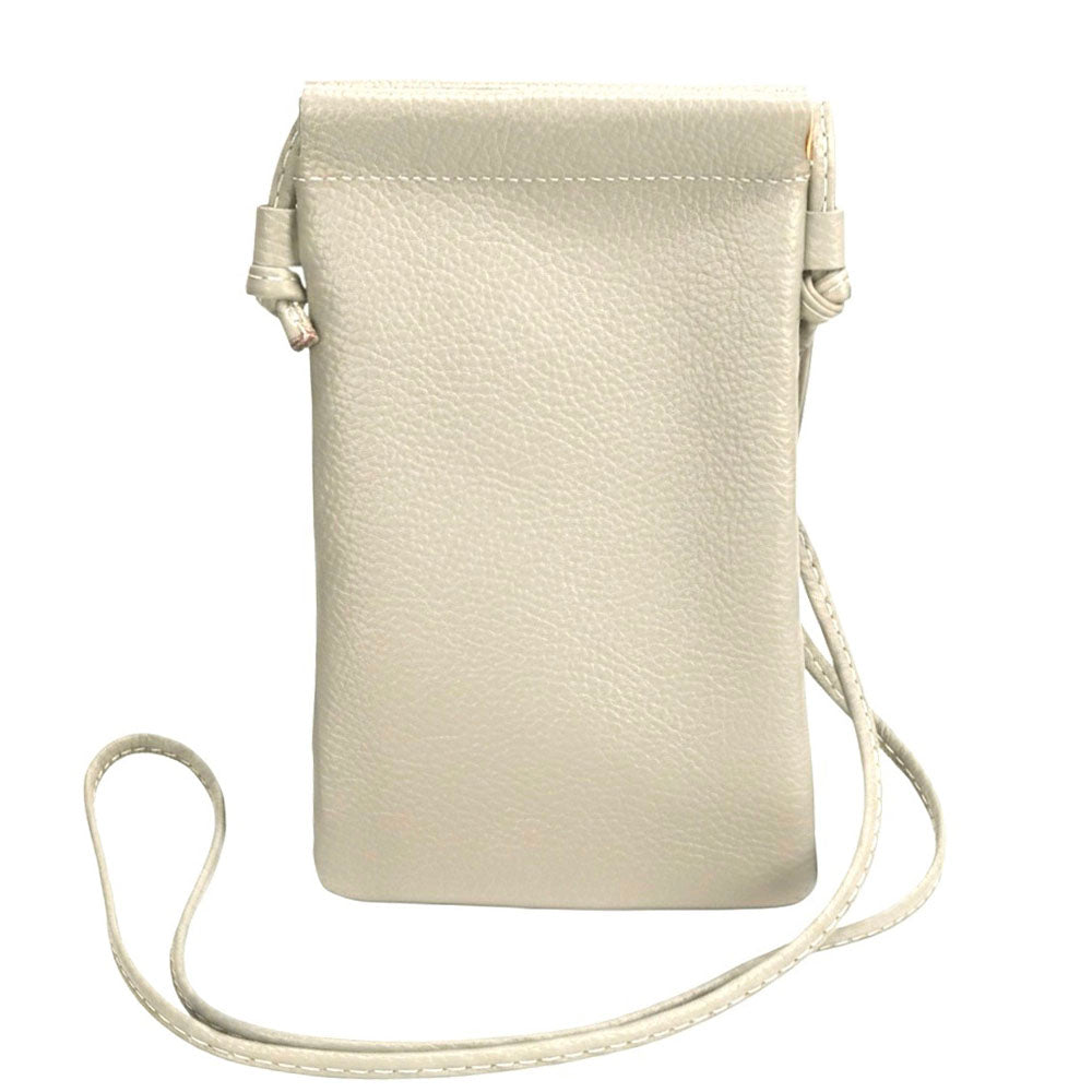 Perla Cow Leather Phone Crossbody Bag - Made In Italy