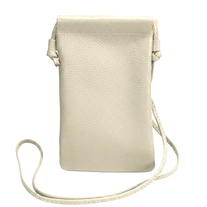 Perla Cow Leather Phone Crossbody Bag - Made In Italy