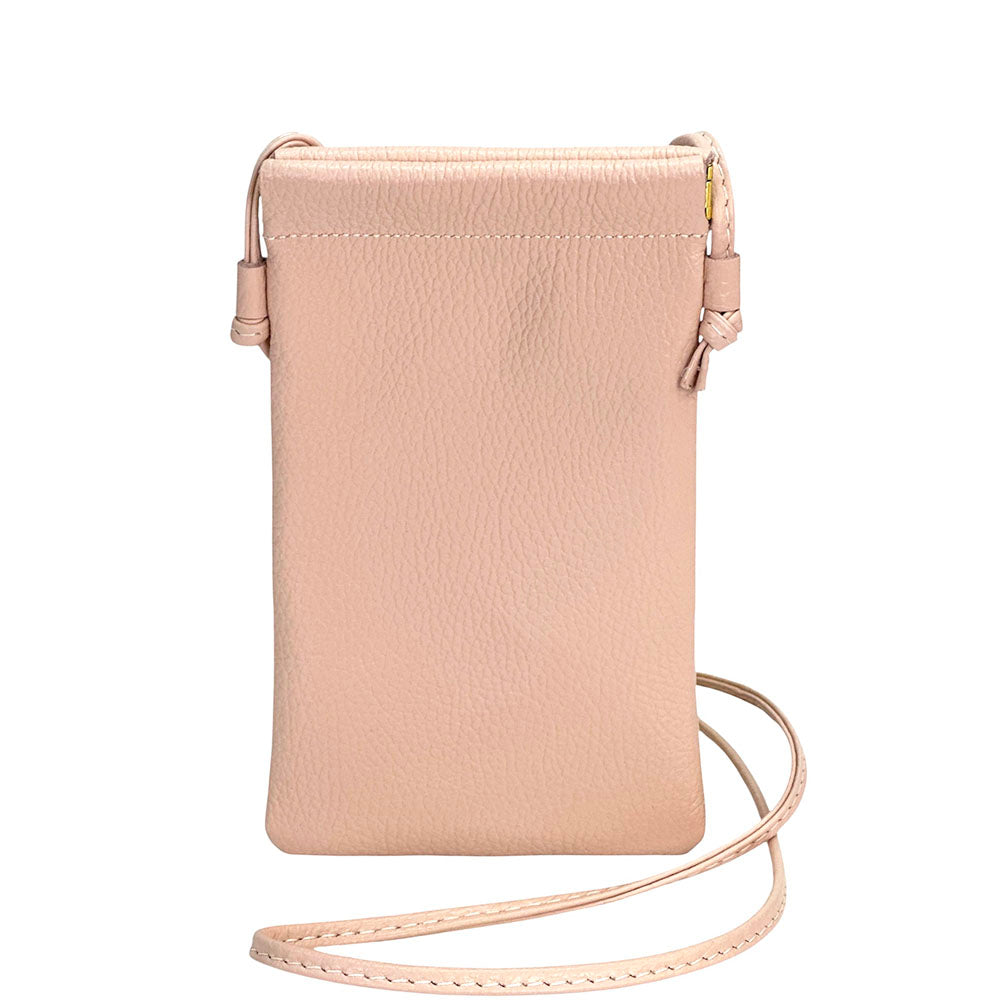 Perla Cow Leather Phone Crossbody Bag - Made In Italy