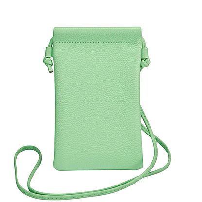 Perla Cow Leather Phone Crossbody Bag - Made In Italy