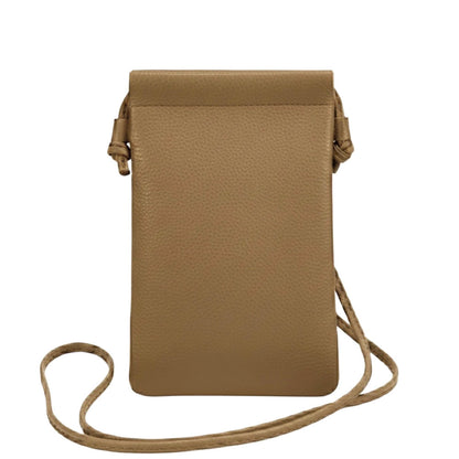 Perla Cow Leather Phone Crossbody Bag - Made In Italy