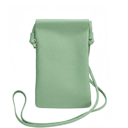 Perla Cow Leather Phone Crossbody Bag - Made In Italy