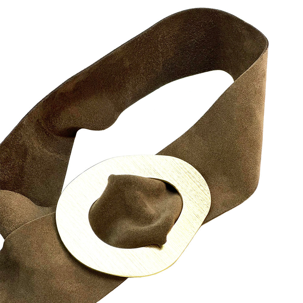 Vortice Suede Leather Belt - Made In Italy