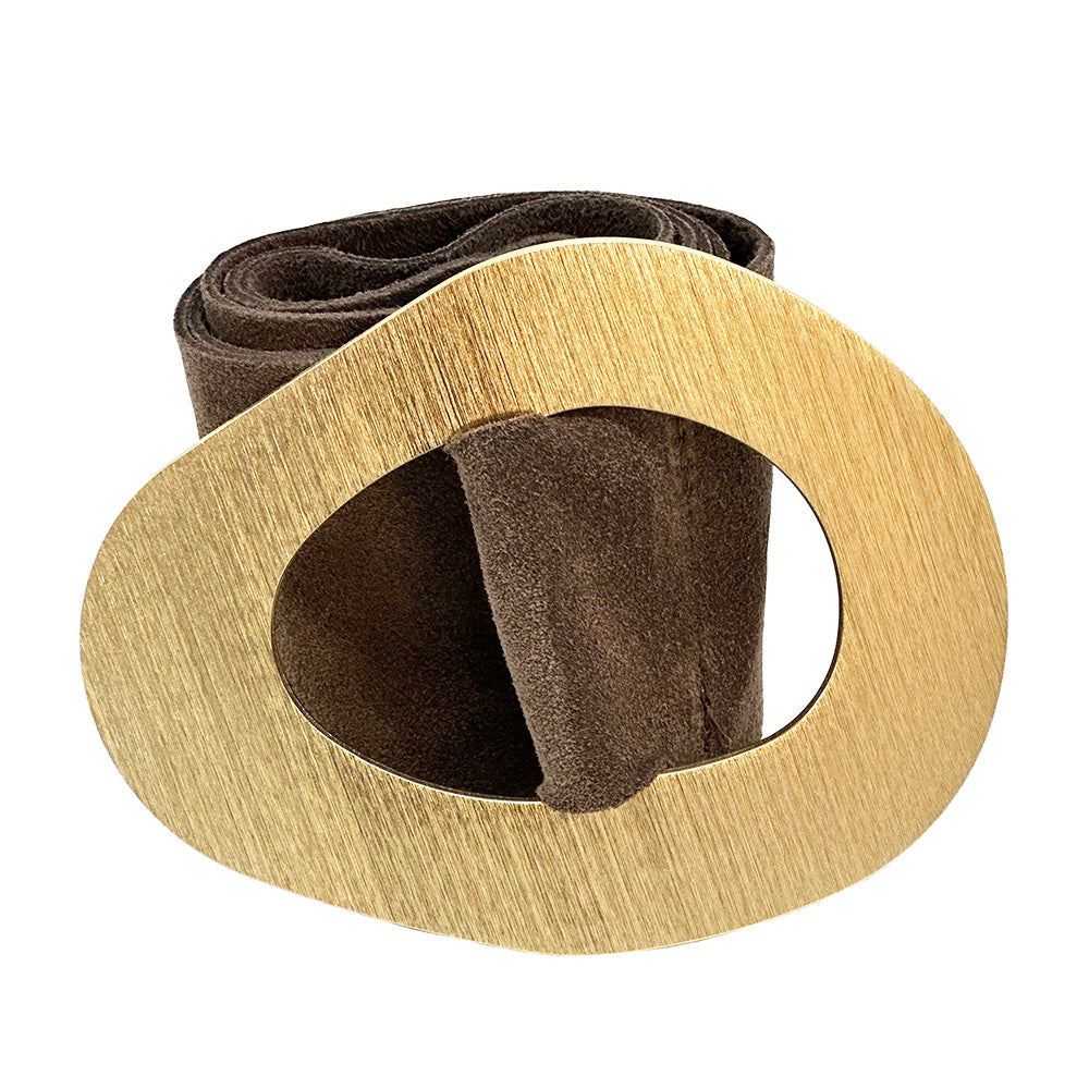 Vortice Suede Leather Belt - Made In Italy
