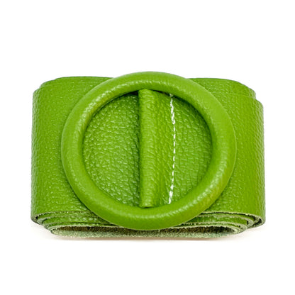 Rings of Elegance Genuine Leather Belt with Decorative Ring - Made In Italy