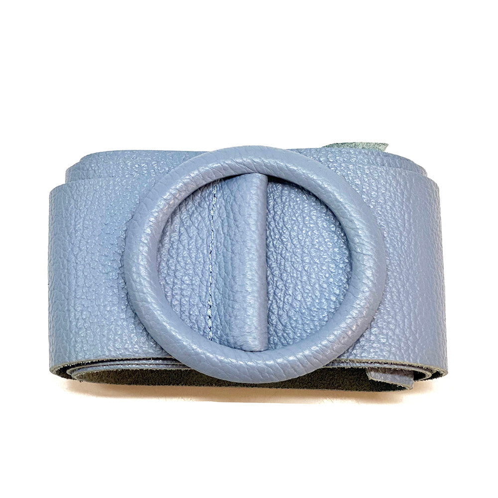 Rings of Elegance Genuine Leather Belt with Decorative Ring - Made In Italy
