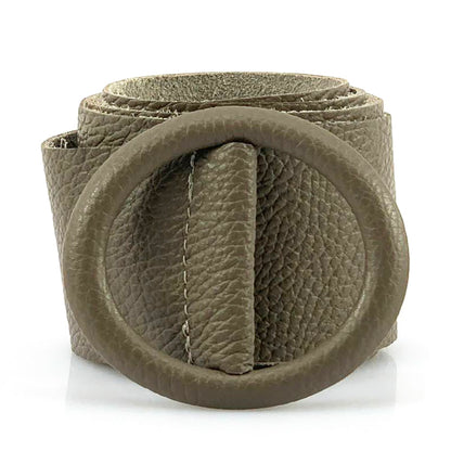 Rings of Elegance Genuine Leather Belt with Decorative Ring - Made In Italy