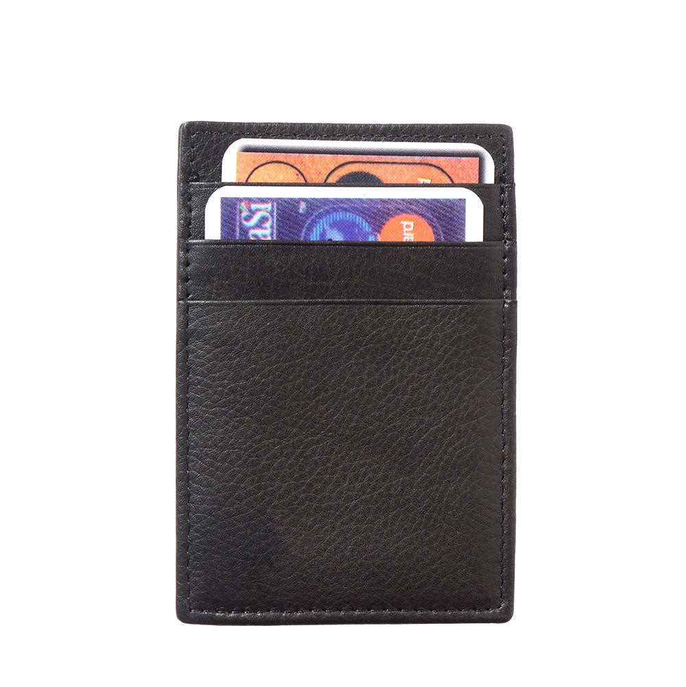 Luigi Leather Card Holder Money Clip - Made In Italy