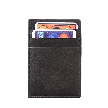 Luigi Leather Card Holder Money Clip - Made In Italy